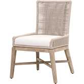 Overlay Dining Chair in Oyster Twist Rope, Pearl Fabric & Gray Wood 6859.OYS/LPPRL/NG (Set of 2)